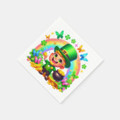 かわいいレインボーレプレシャン金ゴールド スタンダードカクテルナプキン (角)