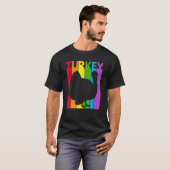 かわいいレインボー七面鳥 Tシャツ (正面フル)