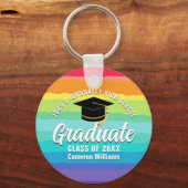 かわいいレインボー卒業カスタム卒業祝い キーホルダー (正面)