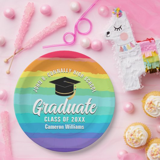 かわいいレインボー卒業生LGBTQ卒業式パーティー ペーパープレート (パーティー)