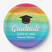 かわいいレインボー卒業生LGBTQ卒業式パーティー ペーパープレート (正面)