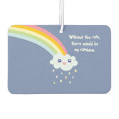 かわいいレインボー感動的とやる気を起こさせる引用文 カーエアーフレッシュナー (裏面)