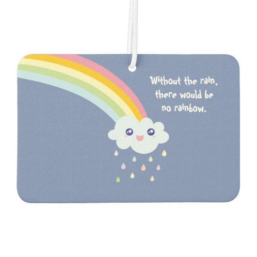 かわいいレインボー感動的とやる気を起こさせる引用文 カーエアーフレッシュナー (裏面)