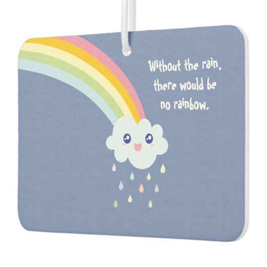 かわいいレインボー感動的とやる気を起こさせる引用文 カーエアーフレッシュナー (左)