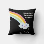 かわいいレインボー感動的とやる気を起こさせる引用文 クッション (裏面)