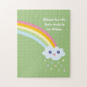 かわいいレインボー感動的とやる気を起こさせる引用文 ジグソーパズル (縦)