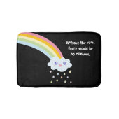 かわいいレインボー感動的とやる気を起こさせる引用文 バスマット (正面)