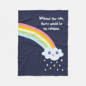 かわいいレインボー感動的とやる気を起こさせる引用文 フリースブランケット (正面)