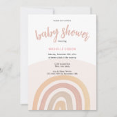 かわいいレインボー男女兼用ウォーター色 招待状 (正面)