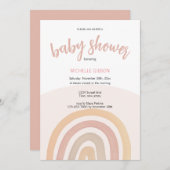かわいいレインボー男女兼用ウォーター色 招待状 (正面/裏面)