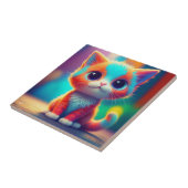 かわいいレインボー色の着子猫マンガ タイル (側面)