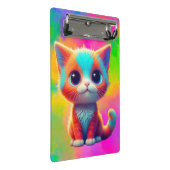 かわいいレインボー色の着子猫マンガ ミニクリップボード (アングル)