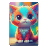 かわいいレインボー色の着子猫マンガ ミニクリップボード (裏面)