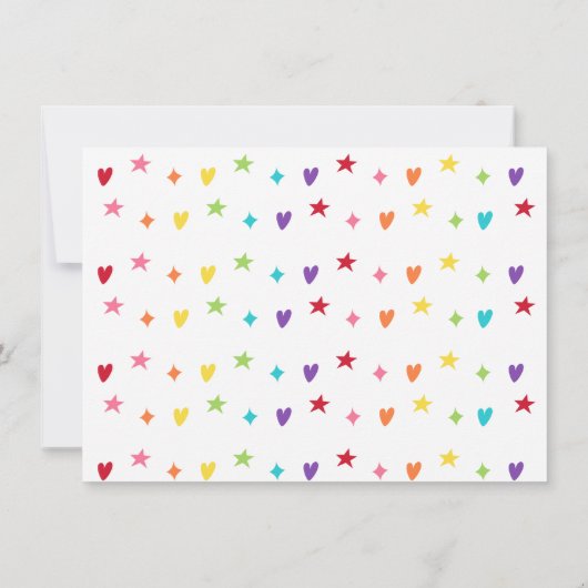 かわいいレインボー誕生日ありがとう サンキューカード (裏面)