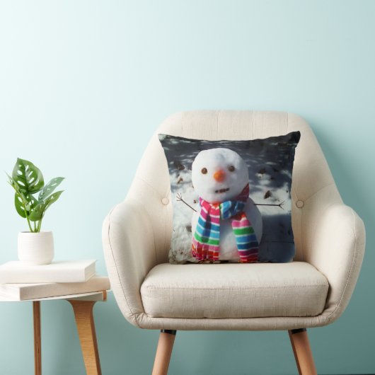 かわいいレインボー雪だるまクリスマス クッション (椅子)