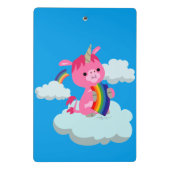 かわいいレインボー食べ物の漫画Unicornミニクリップボード ミニクリップボード (裏面)