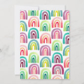 かわいいレインボー1st誕生日パーティー水彩 招待状 (裏面)