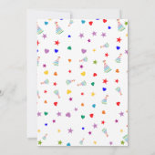 かわいいレインボー4th誕生日パーティの招待状 (裏面)