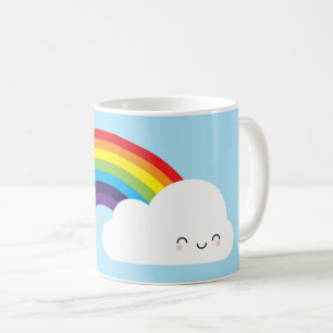 かわいいレインボー コーヒーマグカップ