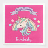 かわいいレインボー&スパークリユニコーンホットピンク誕生日 (正面)