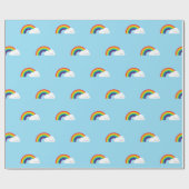 かわいいレインボー ラッピングペーパー (フラット)