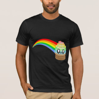 かわいいレイヴアイスクリームコーンレインボー Tシャツ