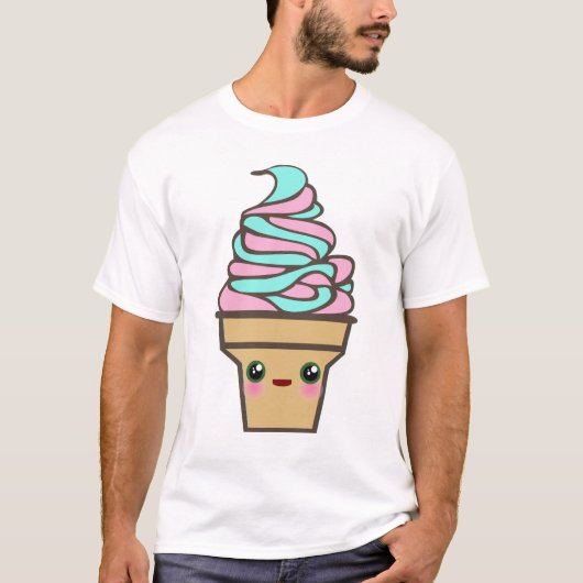 かわいいレイヴアイスクリームコーン Tシャツ (正面)