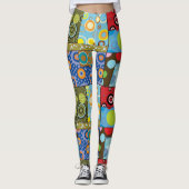 かわいいレギンスのヨガによってはトレーニングのズボンの水玉模様が喘ぎます レギンス (正面)