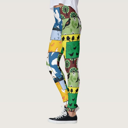 かわいいレギンスのヨガによってはトレーニングのズボンの鳥が喘ぎます レギンス (左)