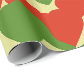 かわいいレゲエミニハートレッド金ゴールドグリーンパターン ラッピングペーパー (ロールコーナー)