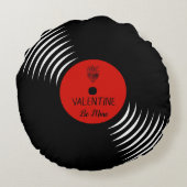 かわいいレコードのバレンタイン枕 ラウンドクッション (裏面)