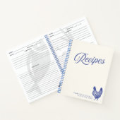 かわいいレシピブルーボタニカルチキンカスタム写真 ノートブック (内部)