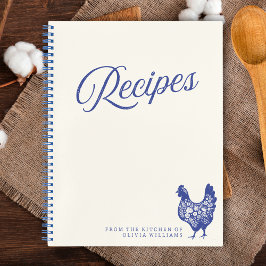 かわいいレシピブルーボタニカルチキンカスタム写真 ノートブック