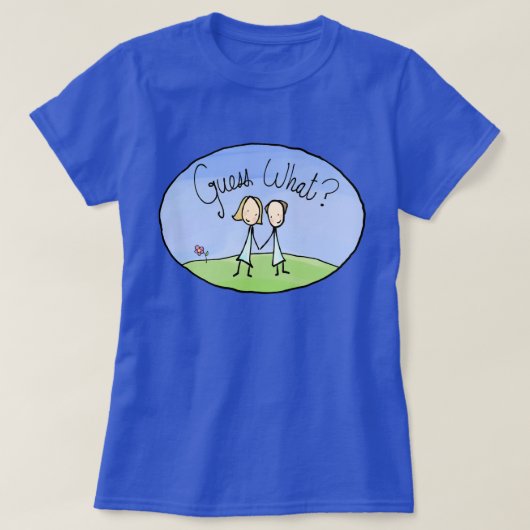 かわいいレズビアンのカップルは何を推測 Tシャツ (デザイン正面)
