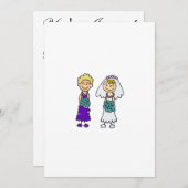 かわいいレズビアンの花嫁 招待状 (正面/裏面)