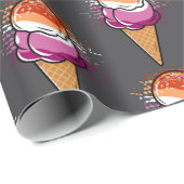 かわいいレズビアンサフィックLGBTプライドフラッグアイスクリーム ラッピングペーパー (ロールコーナー)