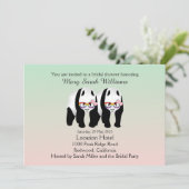 かわいいレズビアンパンドラ(PANDAS)ベアーブライダルシャワー招待状 招待状 (スタンド正面)