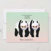 かわいいレズビアンパンドラ(PANDAS)ベアーブライダルシャワー招待状 招待状 (裏面)