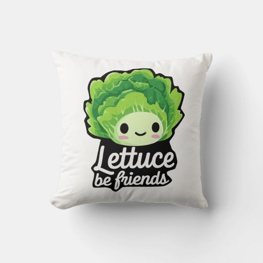 かわいいレタス - 「レタスで友達になろう」 クッション (正面)