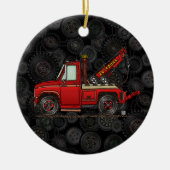かわいいレッカー車のレッカー車 セラミックオーナメント (正面)
