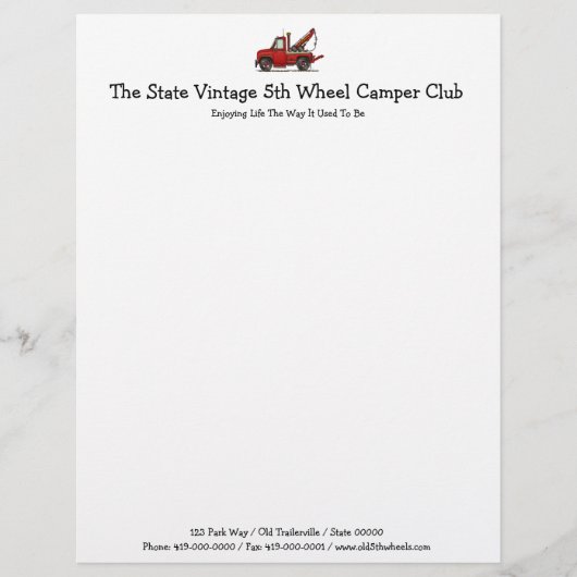 かわいいレッカー車のレッカー車 レターヘッド (正面)