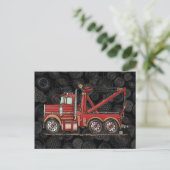 かわいいレッカー車 ポストカード (スタンド正面)