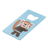 かわいいレッサーパンダのイラスト クレジットカード栓抜き (正面アングル)