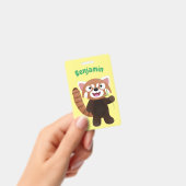 かわいいレッサーパンダのイラスト バッジ (手持ち)