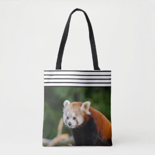 かわいいレッサーパンダの縞模様 トートバッグ
