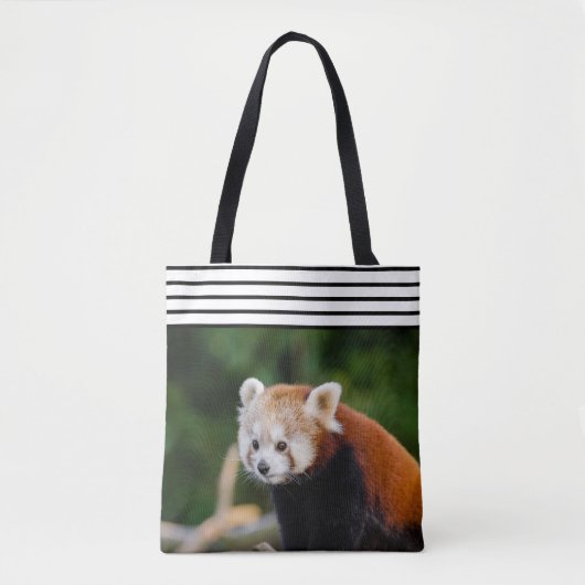 かわいいレッサーパンダの縞模様 トートバッグ (正面)