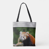 かわいいレッサーパンダの縞模様 トートバッグ (裏面)