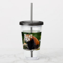 かわいいレッサーパンダ アクリルタンブラー