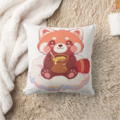 かわいいレッサーパンダ クッション (ブランケット)