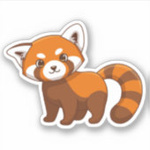 かわいいレッサーパンダ シール (正面)